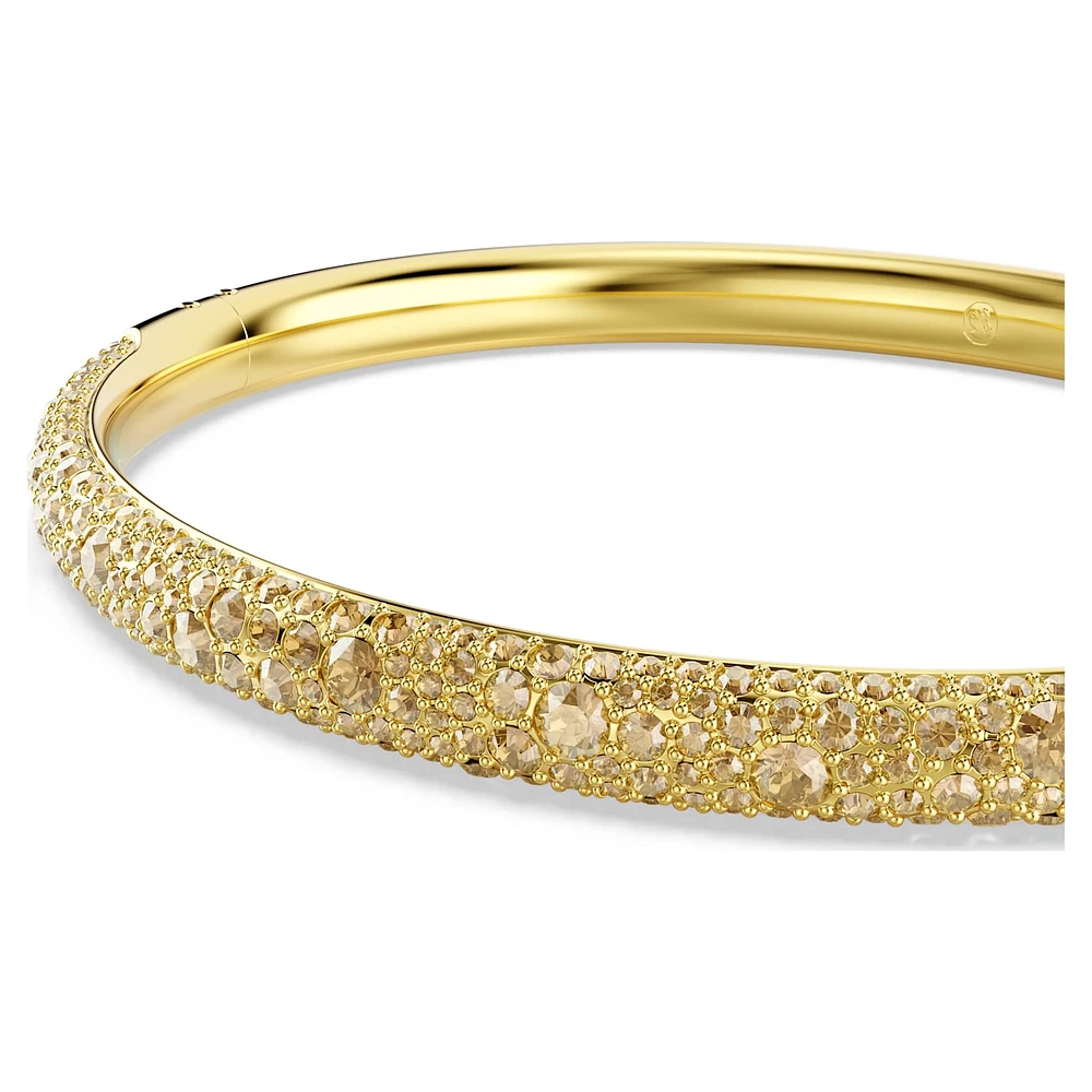 Sublima bangle, Snow pavé, White, Gold-tone plated by SWAROVSKI