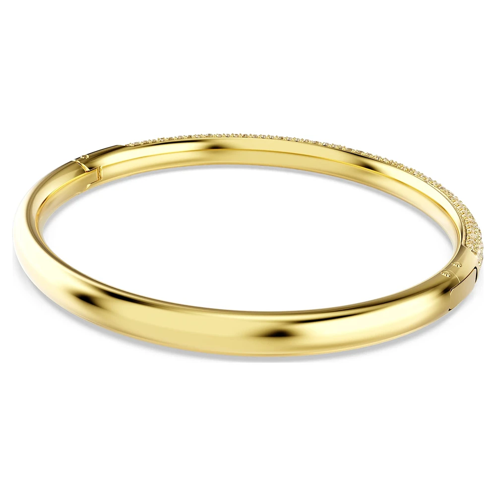 Sublima bangle, Snow pavé, White, Gold-tone plated by SWAROVSKI