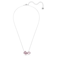 Lifelong Bow pendant, Bow, Pink, Rhodium plated by SWAROVSKI