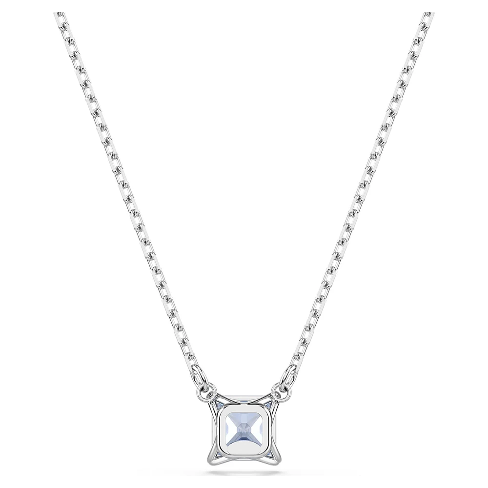 Matrix pendant, Square cut, Blue, Rhodium plated by SWAROVSKI