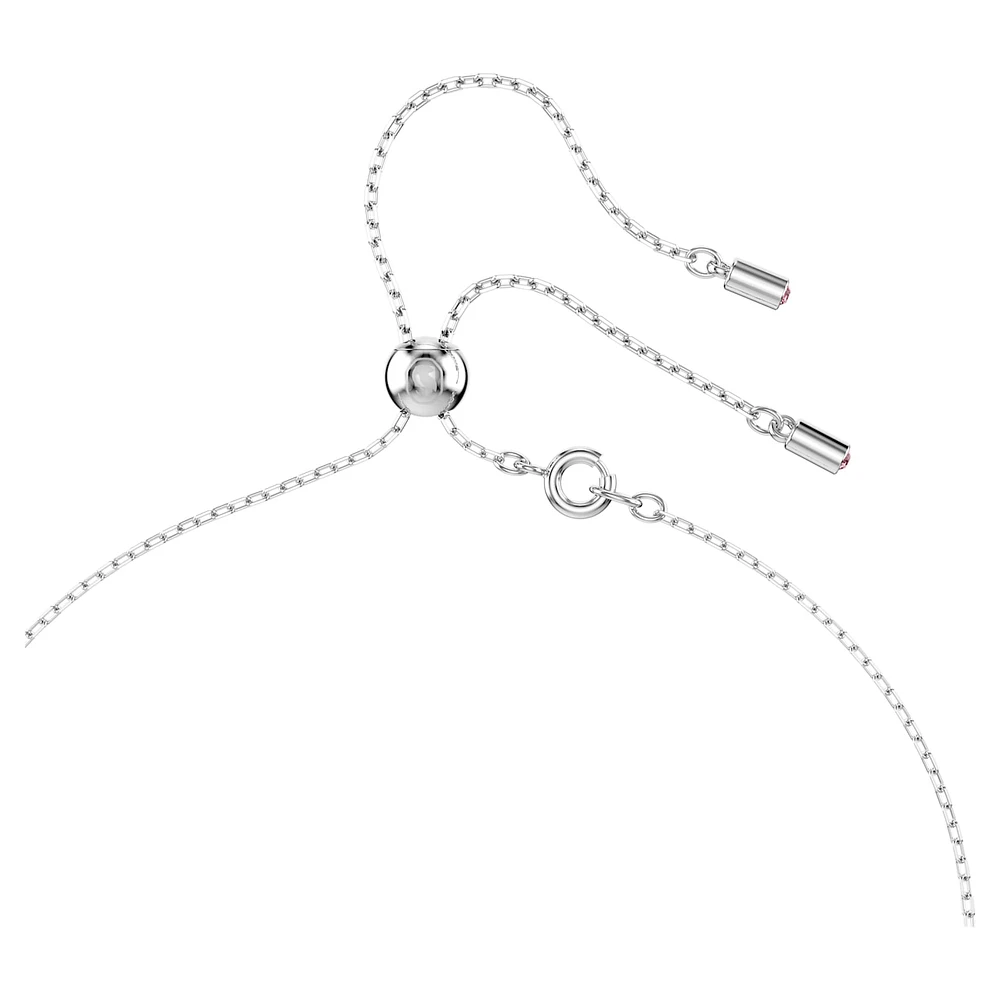 Attract Y necklace, Round cut, Pink, Rhodium plated by SWAROVSKI