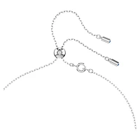 Attract Y necklace, Round cut, Blue, Rhodium plated by SWAROVSKI