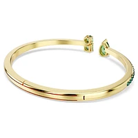 Matrix cuff, Mixed cuts, Green, Gold-tone plated by SWAROVSKI