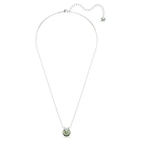 Bella V pendant, Round cut, Green, Rhodium plated by SWAROVSKI