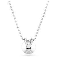 Bella V pendant, Round cut, Blue, Rhodium plated by SWAROVSKI