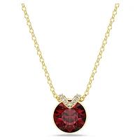 Bella V pendant, Round cut, Red, Gold-tone plated by SWAROVSKI