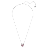 Bella V pendant, Round cut, Pink, Rhodium plated by SWAROVSKI