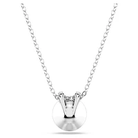 Bella V pendant, Round cut, Pink, Rhodium plated by SWAROVSKI