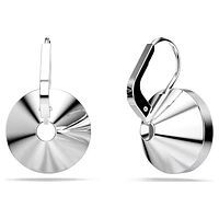 Bella drop earrings, Round cut, Blue, Rhodium plated by SWAROVSKI