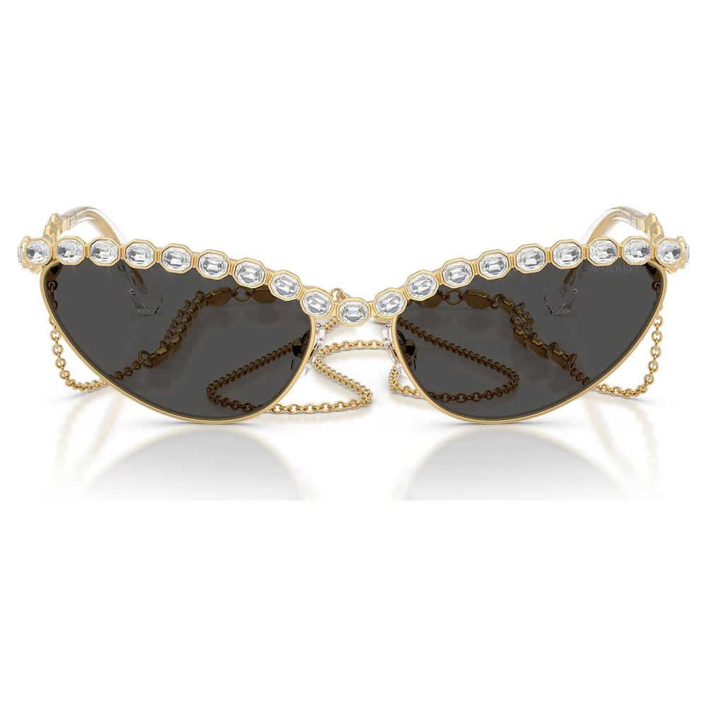 Sunglasses, Cat-eye shape, Chain, Grey by SWAROVSKI