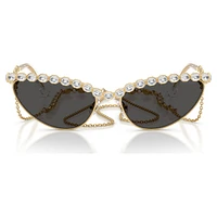 Sunglasses, Cat-eye shape, Chain, Grey by SWAROVSKI