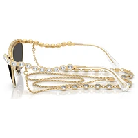 Sunglasses, Cat-eye shape, Chain, Grey by SWAROVSKI