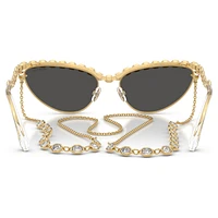 Sunglasses, Cat-eye shape, Chain, Grey by SWAROVSKI
