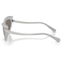 Sunglasses, Cat-Eye shape, Silver Tone by SWAROVSKI