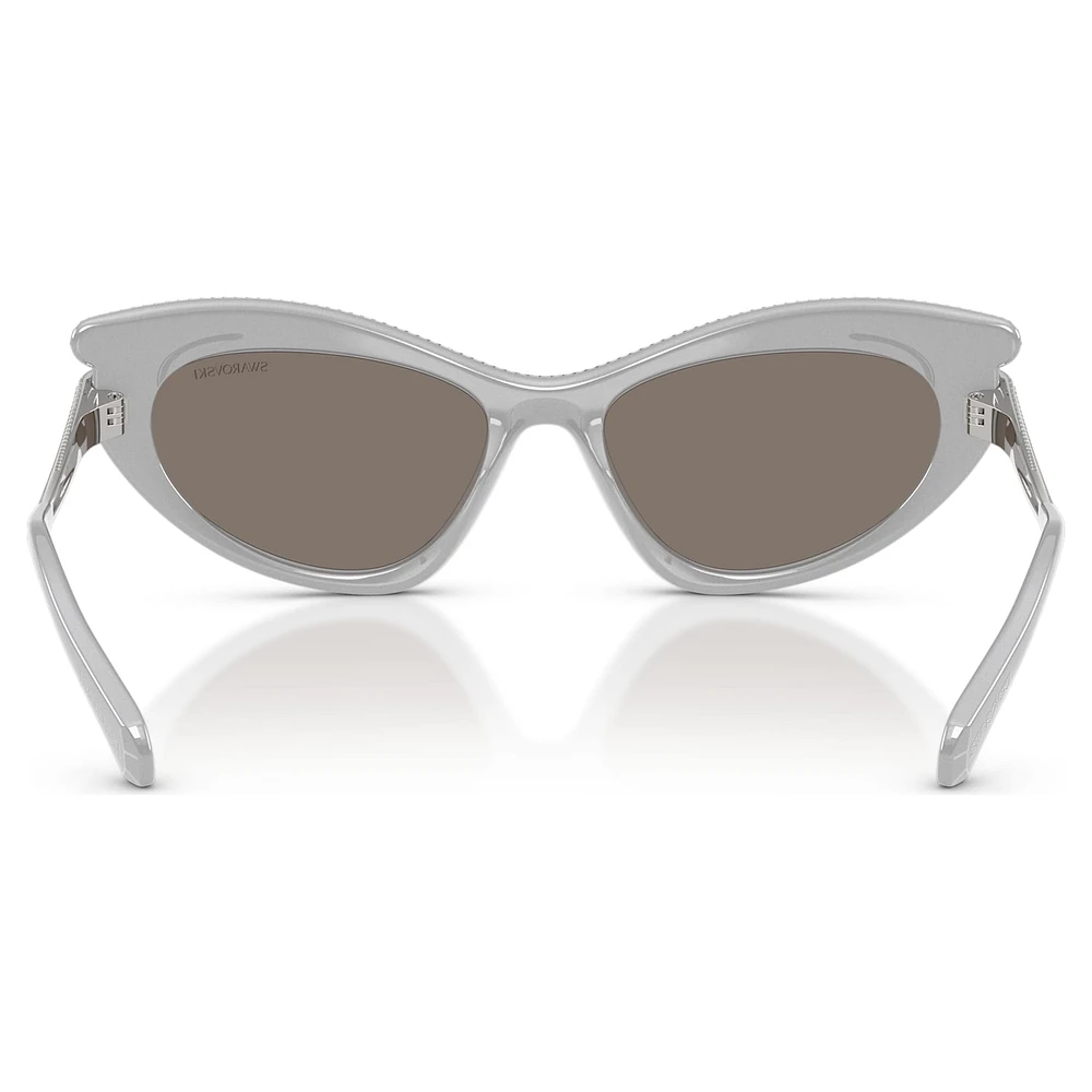 Sunglasses, Cat-Eye shape, Silver Tone by SWAROVSKI
