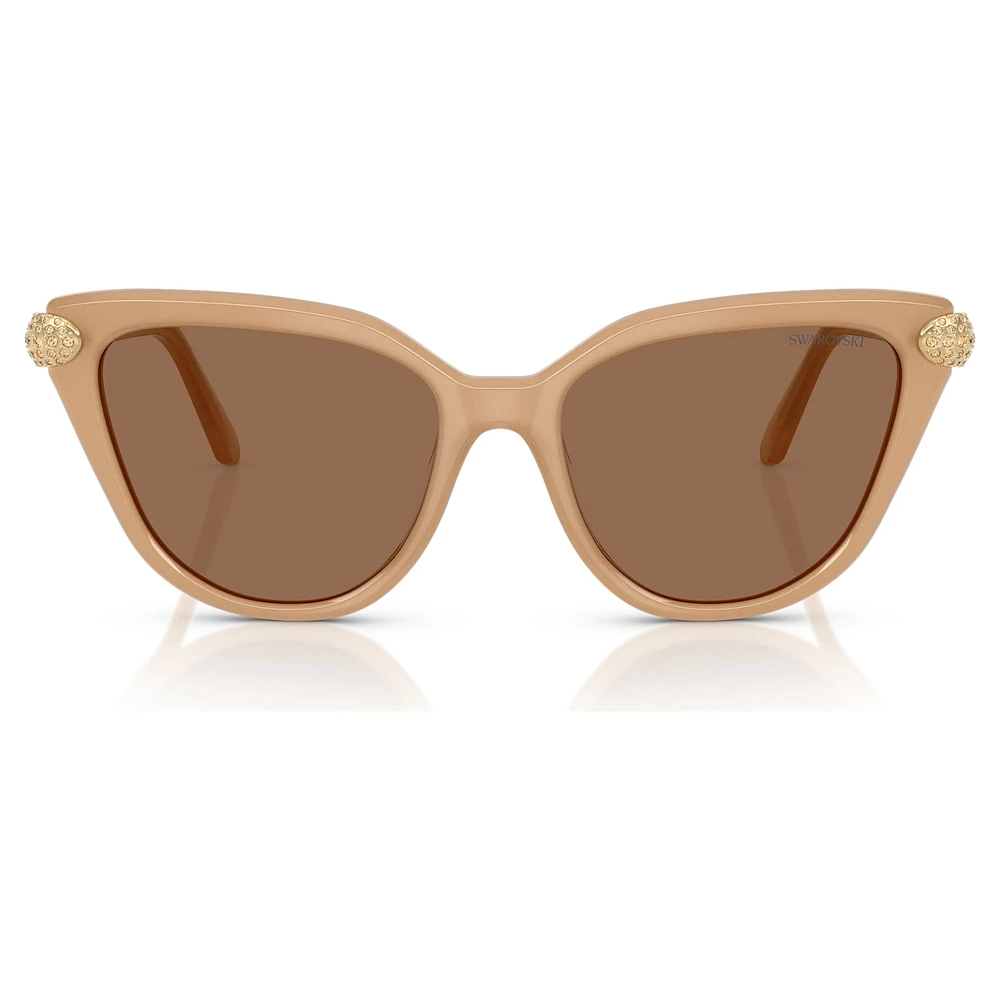 Sunglasses, Cat-Eye shape, Beige by SWAROVSKI