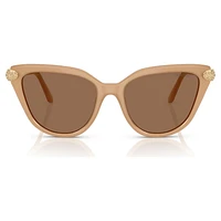 Sunglasses, Cat-Eye shape, Beige by SWAROVSKI