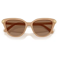 Sunglasses, Cat-Eye shape, Beige by SWAROVSKI