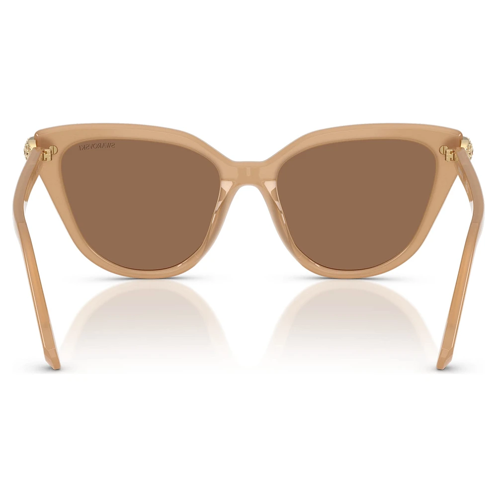 Sunglasses, Cat-Eye shape, Beige by SWAROVSKI