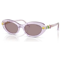 Sunglasses, Oval shape, Pink by SWAROVSKI