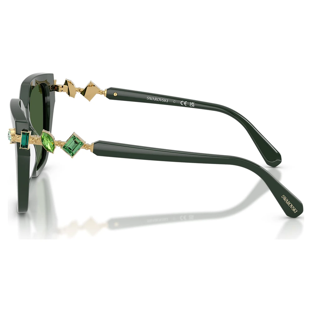Sunglasses, Square shape, Green by SWAROVSKI