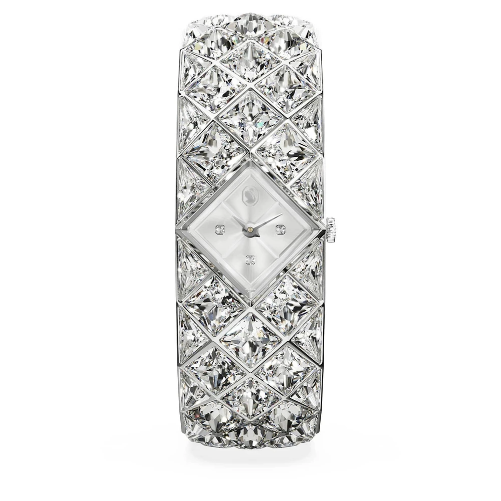 Curiosa Bangle watch, Crystal bracelet, Silver Tone, Stainless steel by SWAROVSKI