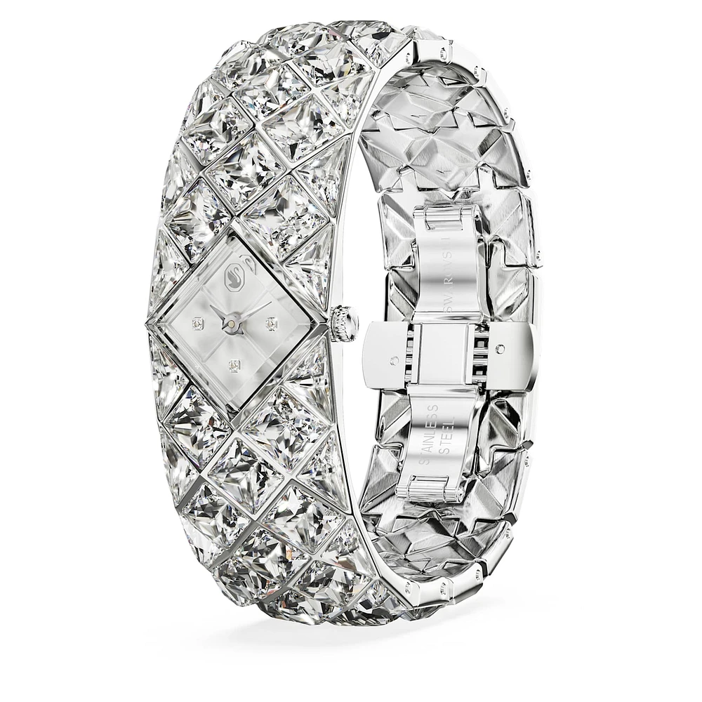 Curiosa Bangle watch, Crystal bracelet, Silver Tone, Stainless steel by SWAROVSKI