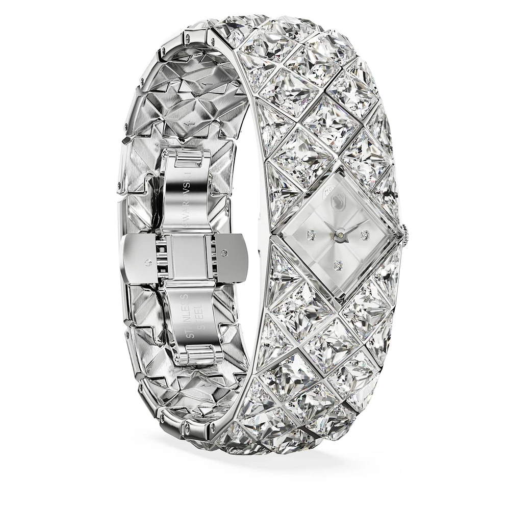 Curiosa Bangle watch, Crystal bracelet, Silver Tone, Stainless steel by SWAROVSKI