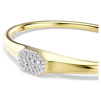 Dextera bangle, Round cut, White, Gold-tone plated by SWAROVSKI