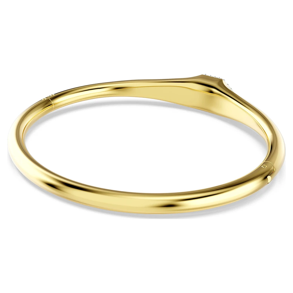 Dextera bangle, Round cut, White, Gold-tone plated by SWAROVSKI