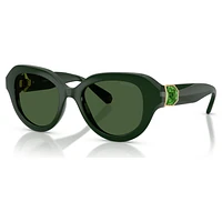 Sunglasses, Round shape, Green by SWAROVSKI