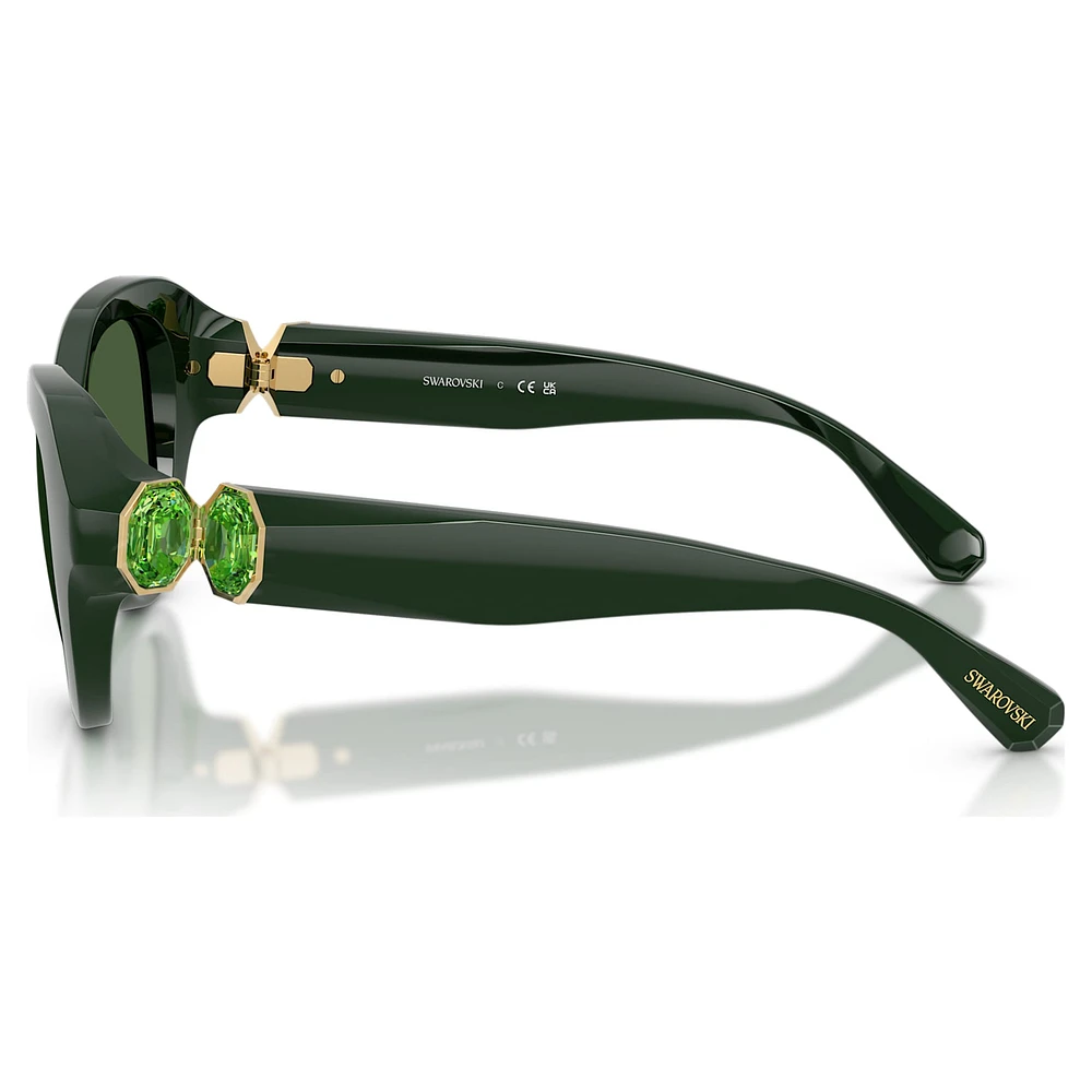 Sunglasses, Round shape, Green by SWAROVSKI