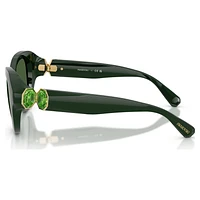 Sunglasses, Round shape, Green by SWAROVSKI