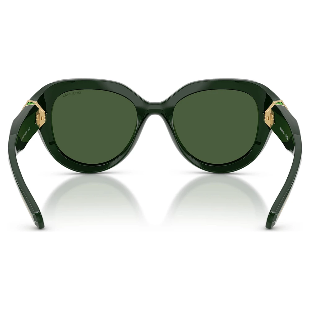 Sunglasses, Round shape, Green by SWAROVSKI