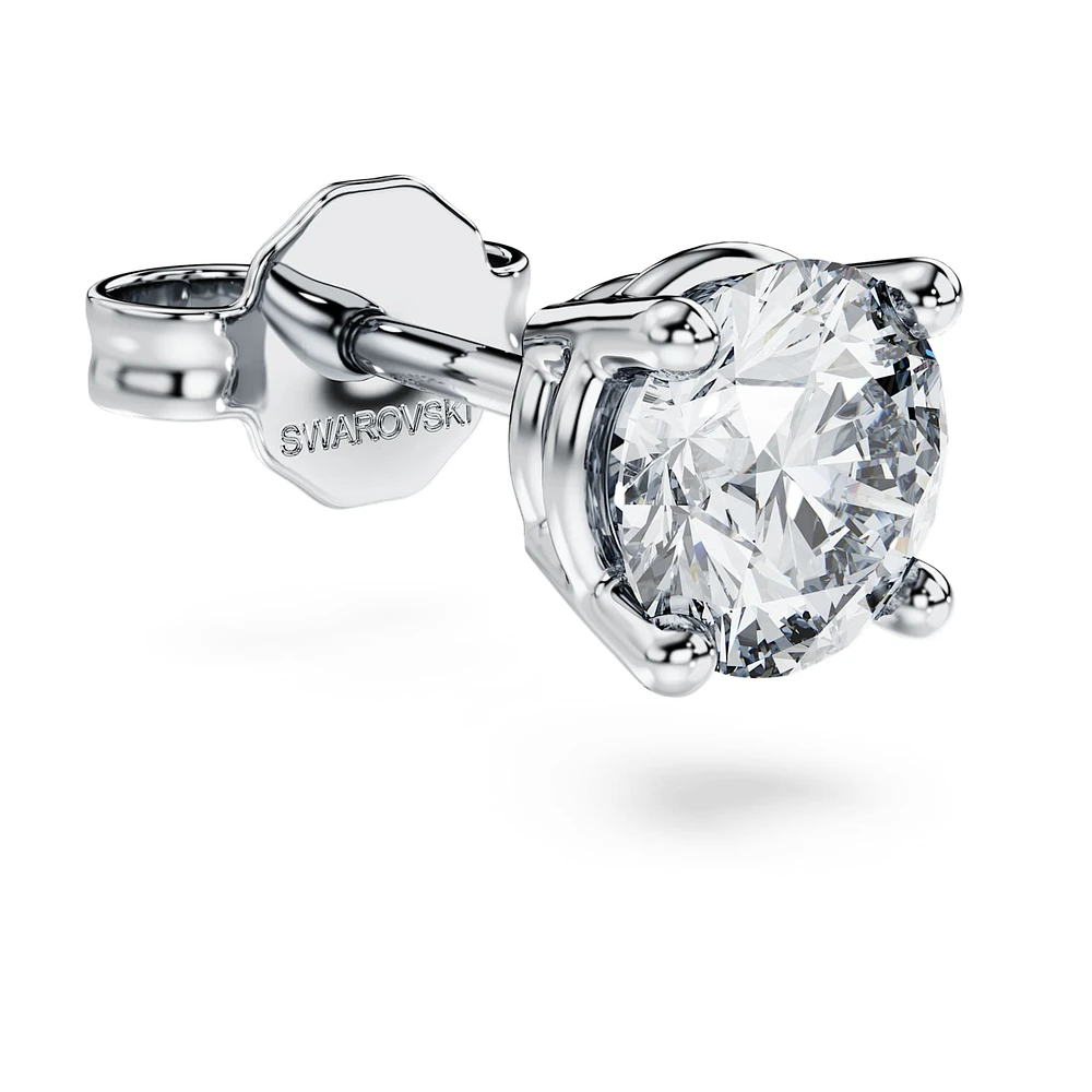 Eternity stud earring, Lab-grown diamonds 0.5 ct tw,  Single, Round shape, 14K white gold by SWAROVSKI