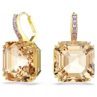 Millenia drop earrings, Mixed cuts, Caramel, Gold-tone plated by SWAROVSKI