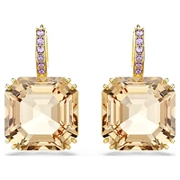 Millenia drop earrings, Mixed cuts, Caramel, Gold-tone plated by SWAROVSKI