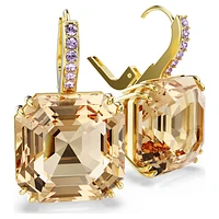 Millenia drop earrings, Mixed cuts, Caramel, Gold-tone plated by SWAROVSKI