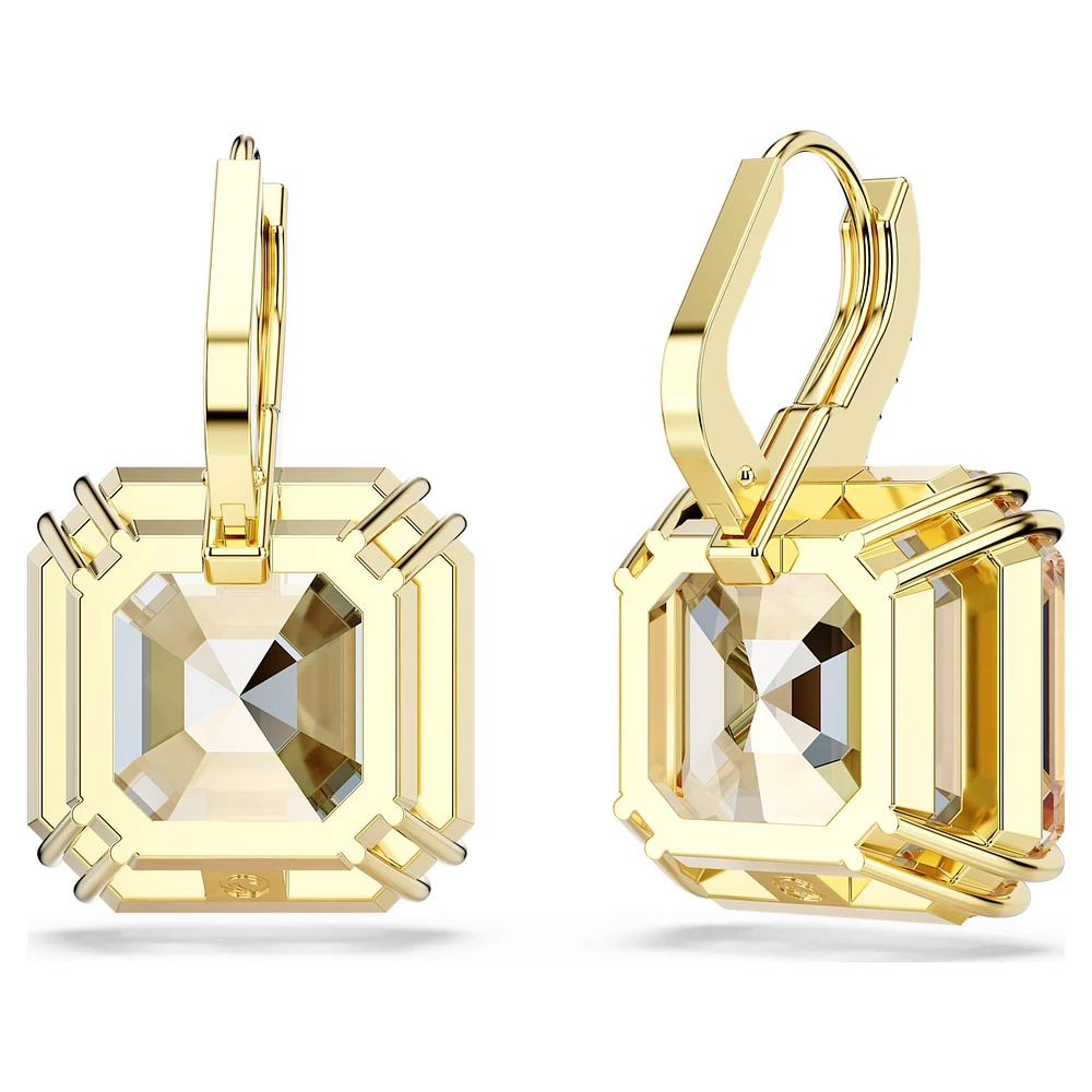 Millenia drop earrings, Mixed cuts, Caramel, Gold-tone plated by SWAROVSKI