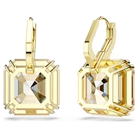 Millenia drop earrings, Mixed cuts, Caramel, Gold-tone plated by SWAROVSKI