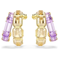 Millenia hoop earrings, Mixed cuts, Multicoloured, Gold-tone plated by SWAROVSKI