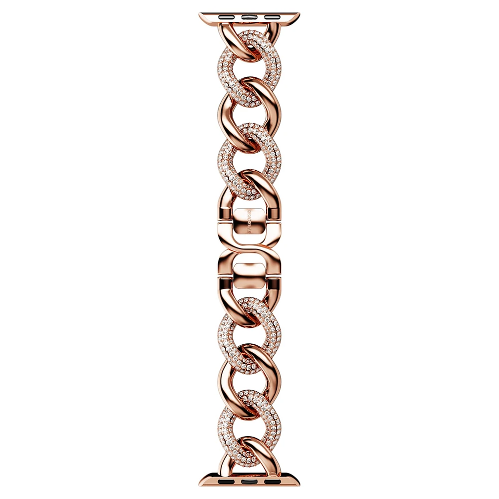Chain strap, For Apple Watch® 40 mm & 41mm, Rose gold tone, Rose gold-tone finish by SWAROVSKI