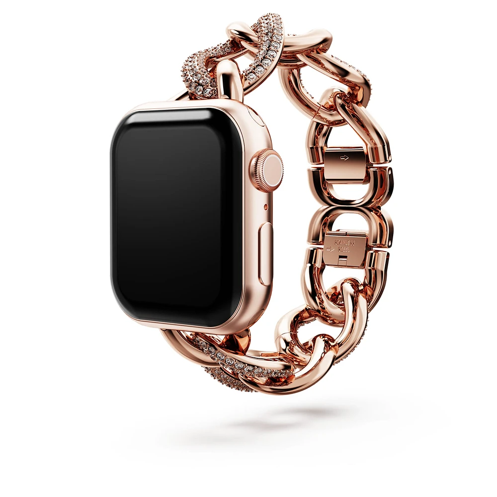 Chain strap, For Apple Watch® 40 mm & 41mm, Rose gold tone, Rose gold-tone finish by SWAROVSKI