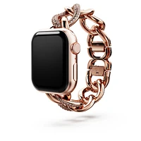 Chain strap, For Apple Watch® 40 mm & 41mm, Rose gold tone, Rose gold-tone finish by SWAROVSKI