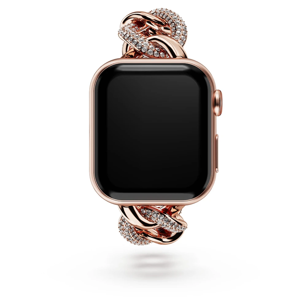 Chain strap, For Apple Watch® 40 mm & 41mm, Rose gold tone, Rose gold-tone finish by SWAROVSKI
