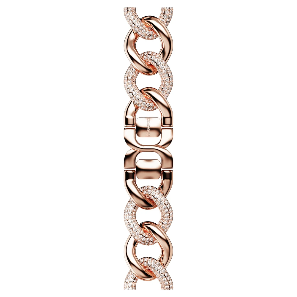 Chain strap, For Apple Watch® 40 mm & 41mm, Rose gold tone, Rose gold-tone finish by SWAROVSKI