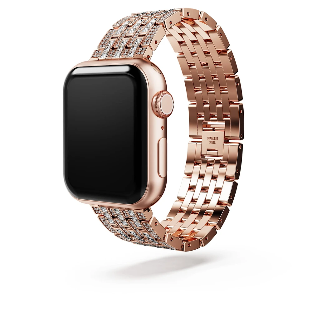 Princess strap, For Apple Watch® 40 mm & 41mm, Rose gold tone, Rose gold-tone finish by SWAROVSKI