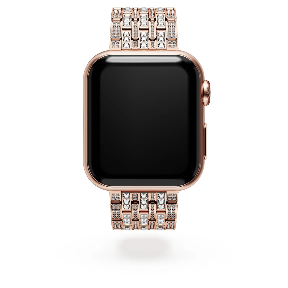 Princess strap, For Apple Watch® 40 mm & 41mm, Rose gold tone, Rose gold-tone finish by SWAROVSKI