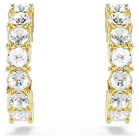 Hoop earrings, Round cut, White, Gold-tone plated by SWAROVSKI
