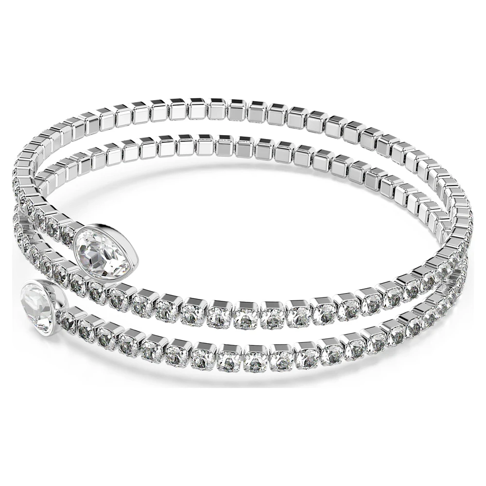 Bangle, Pear cut, White, Mixed metal finish by SWAROVSKI